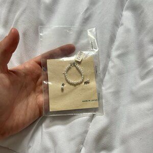 NWT 1960s Vintage Fashion Doll Jewelry Faux Pearl Necklace Earrings On Card